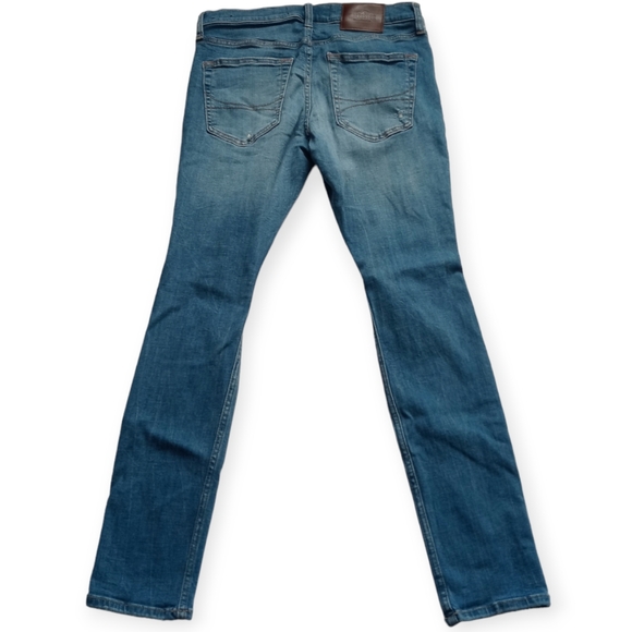 HOLLISTER MEN'S RIPPED LIGHT WASH BLUE  STRETCH SKINNY JEANS.SIZE W32 /L30 - Picture 11 of 15